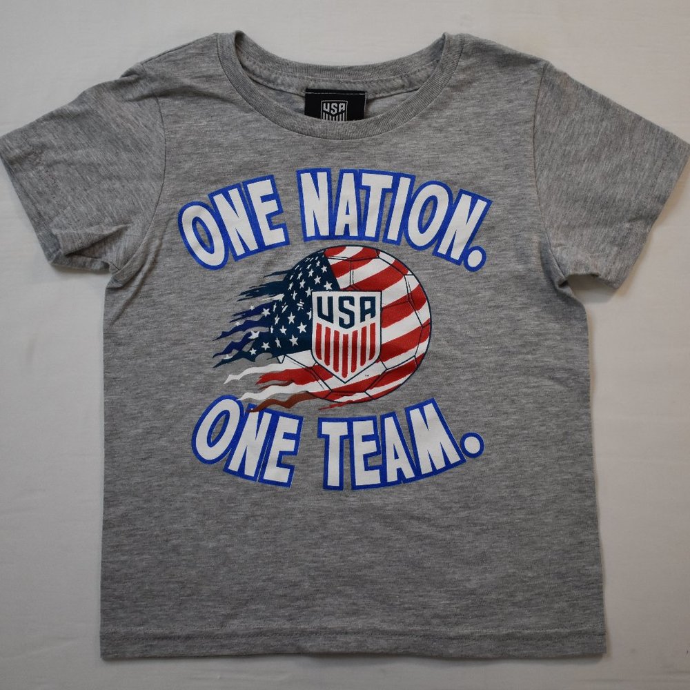 USA Soccer Toddler One Nation. One Team. Gray Shirt New